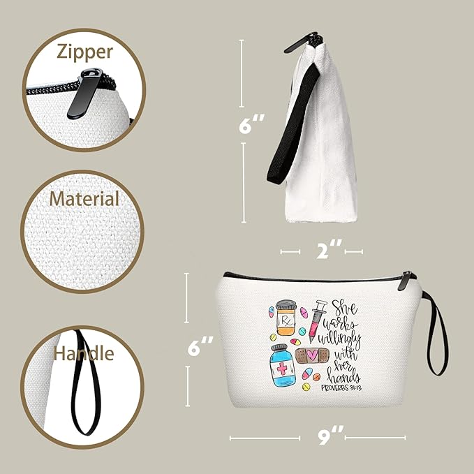 Pharmacist Gifts for Women,Gifts for Pharmacists,Technician Gifts,Funny Gifts,Unique Gifts for Women Female Friend,Thank You Gifts,Travel Cosmetic Pouch,Christmas for Doctor Nurse