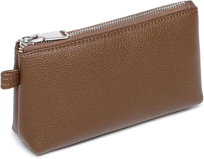 PU Leather Makeup Simple and Convenient Handbag Small Exquisite Storage Bag (Pu/Toffee Brown)