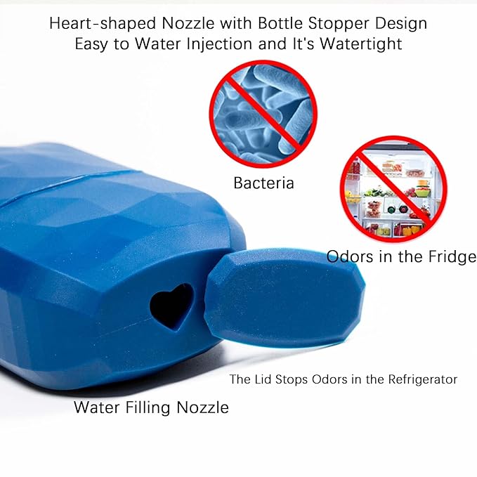 Upgrade Ice Cube Face Roller, Facial & Eyes and Neck, Brighten Skin & Enhance Your Natural Glow, Facial Treatment to Tighten Skin & De-Puff The Eye Area, Cryotherapy for Face (Navy Blue)