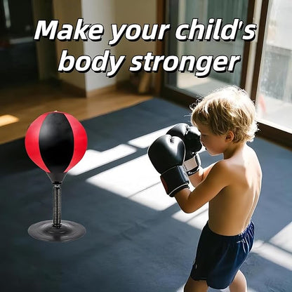 Desktop Punching Stress Bag with Boxing Gloves - Buster with Suction Cup for Office Table and Counters,Heavy Duty Stress Relief Ball,Desk Boxing Punch Ball,Funny Gifts for Office Coworkers and Kids