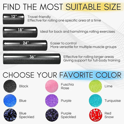 Yes4All High-Density Foam Roller for Back Pain Relief 12, 18, 18, 24, 24, 36 36 inch