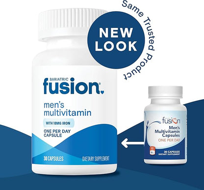 Bariatric Fusion One Per Day Bariatric Multivitamin with Iron for Men | with Prostate and Heart Support Vitamins* | Gastric Bypass and Sleeve Gastrectomy | 30 Capsules | 1 Month Supply