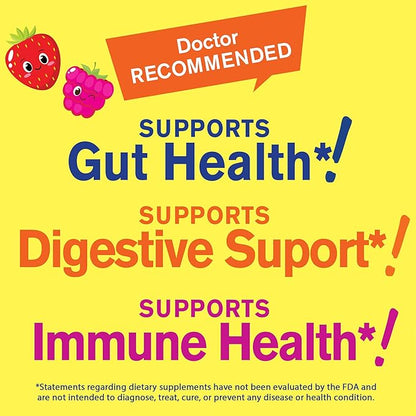 Probiotics for Kids Gummies -10 Billion CFU - for Gut Health, Immune Health and Digestive Support - Berry Flavor Chewable Supplement - Vegan, Non GMO, Gluten Free Kids Probiotic -60 Gummies