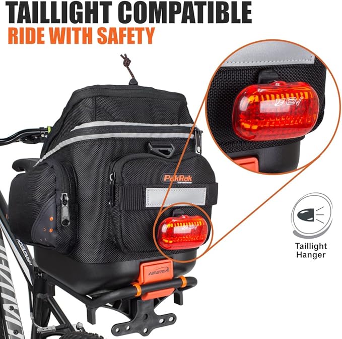 Ibera PakRak Quick-Release Mini Commuter Bike Trunk Bag and Seat-Post Bicycle Carrier Rack Combo