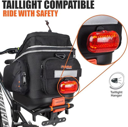 Ibera PakRak Quick-Release Mini Commuter Bike Trunk Bag and Seat-Post Bicycle Carrier Rack Combo