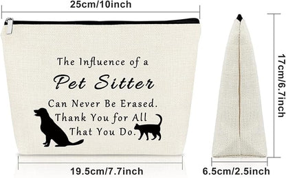Pet Sitter Gifts Pet Lover Gifts Makeup Bag Dog Cat Lover Gifts for Women Appreciation Gifts Ideas Cosmetic Bag Birthday Thanksgiving Day Christmas Gifts for Her Cosmetic Travel Pouch