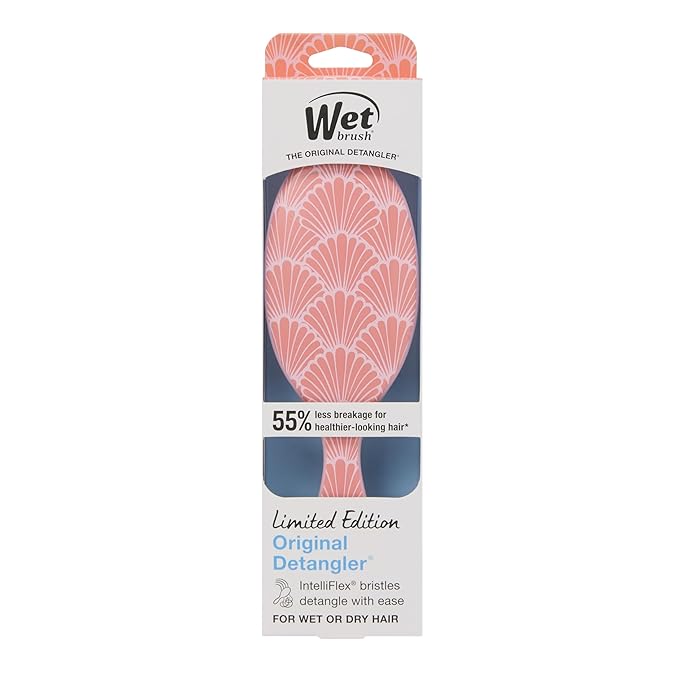 Wet Brush Original Detangler, Sunshine & Seashells (Coastal Charm), Ultra-Soft IntelliFlex Bristles Glide Through Tangles, Detangling Hair Brush (Wet & Dry), Women & Men, Limited Edition
