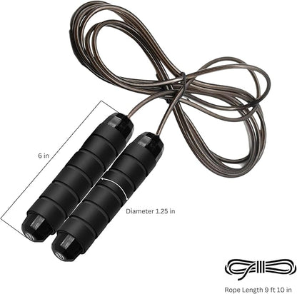 Adjustable Jump Rope for Workout - All-Purpose Exercise Jump Rope Kids & Adults Love with Tangle-Free, Comfortable Foam Handles - Best Slimming, Cardio & Endurance Training