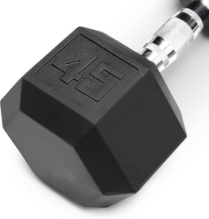 Marcy Rubber Hex Dumbbell - Available for 25lb - 50lb