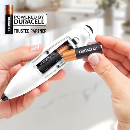 Zulay Powerful Milk Frother (4 Duracell Batteries Included) - Handheld Milk Frother Wand Drink Mixer for Coffee - Powerful Milk Foamer for Cappuccino, Frappe, Matcha & Coffee Creamer - White & Black