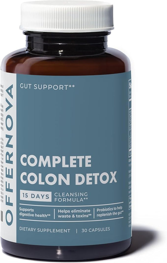 Complete Colon Detox 15 Days 30 Capsules, All Natural Colon Cleanser for Bloating and Constipation Relief for Women & Men, Advanced Gut Cleanse Detox