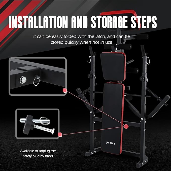 ISE Multi-Weight Bench Set with Squat Rack Training，800LBS