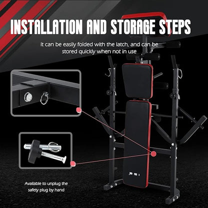 ISE Multi-Weight Bench Set with Squat Rack Training，800LBS