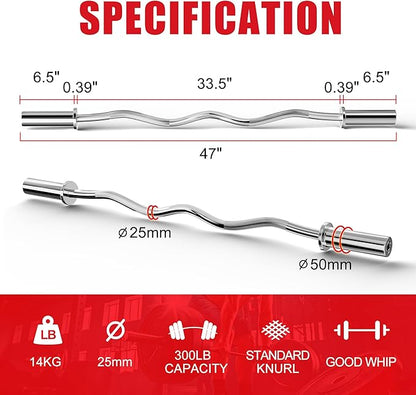 Olympic Barbell Curl Bar EZ Bar Strength Training