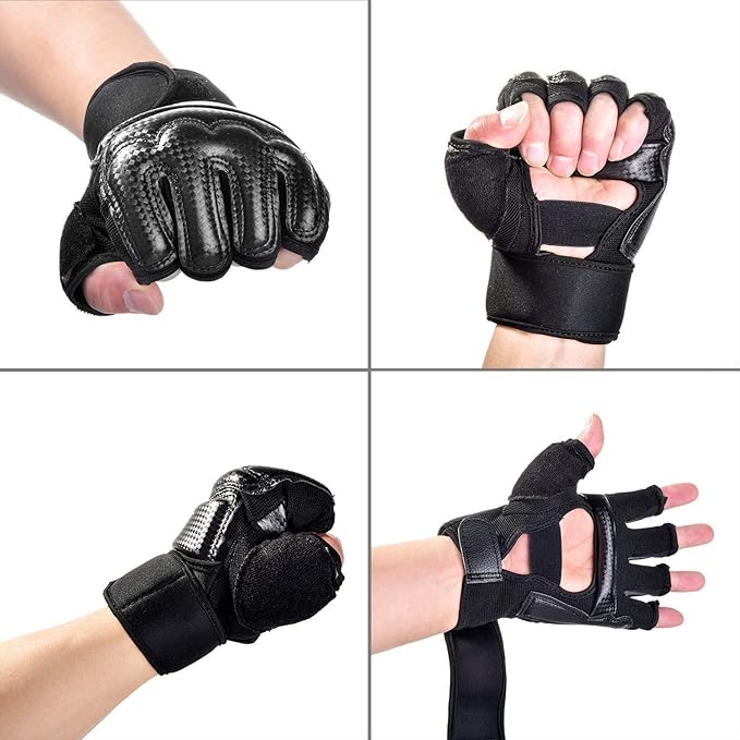 Boxing Gloves Men Gloves Kickboxing Gloves Punching Bag Gloves Karate Gloves Half Finger Kickboxing Gloves Taekwondo Sparring Glove Hand Wraps for Boxing Gloves Women for Kids Muay Thai