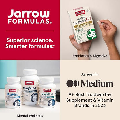 Jarrow Formulas L-Carnosine Dipeptide Antioxidant 1000 mg, Dietary Supplement, Antioxidant Support for Mitochondrial Health, 90 Veggie Capsules, Up to 45 Day Supply