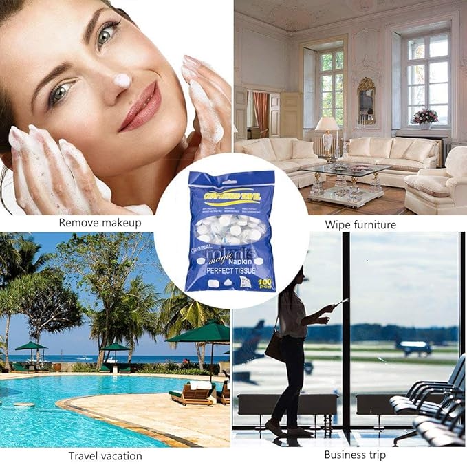 Compressed Towels, Darate 100PCS Portable Disposable Towels - (100PCS)