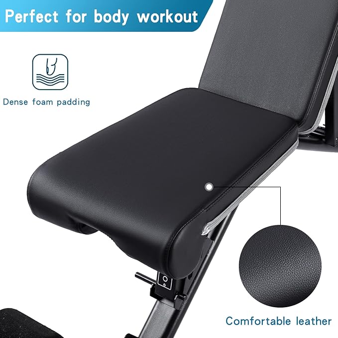 Letusto Adjustable Weight Bench Heavy Duty Incline Decline 1100 lb
