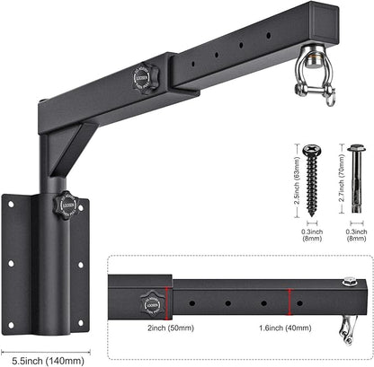 Kipika Heavy Bag Hanger Wall Mount Punching, Rotatable Heavy Duty Boxing Bag Bracket for Home Gym Indoor, Adjustable Length for Kickboxing Bag, Muay Thai Bag,Speed Bag