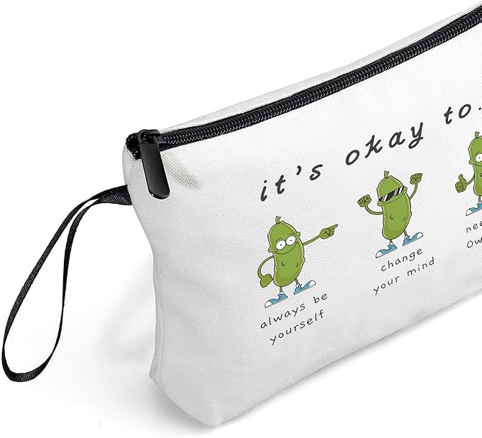 Pickle Gifts,Gifts for Friends,Gifts for Women Birthday Unique,Cosmetic Bag with Mirror,Positivity Gifts,Fun Gifts for Women,Sisters Gifts from Sister,Strong Woman Gifts,Christmas Gifts for Daughet