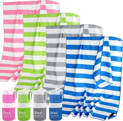 Sfee 4 Pack(8Pcs) Microfiber Travel Towel