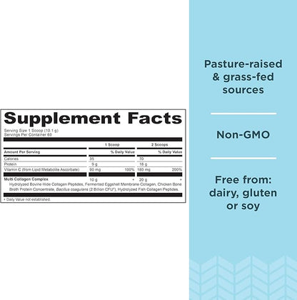 Ancient Nutrition Collagen Powder Protein with Probiotics, Multi Collagen Protein, Unflavored, 60 Servings, Hydrolyzed Collagen Peptides Supports Skin and Gut Health, Joint Supplement, 21.38oz