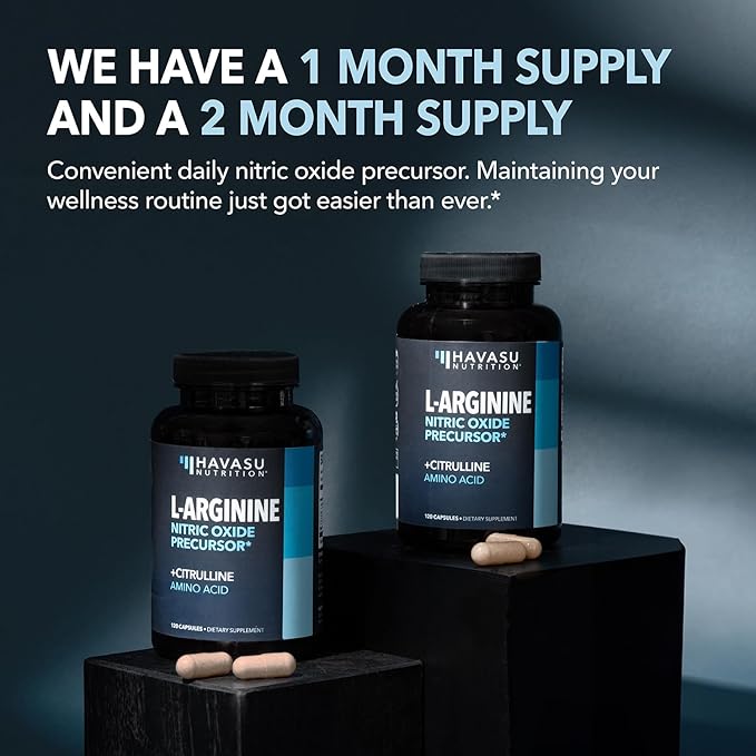 L-Arginine Capsules for Active Males - 120 Count, Non-GMO, 1200mg Blend of L Arginine and L Citrulline - Arginine Supplement for Enhanced Performance - L Arginine 1000mg for Muscle Support