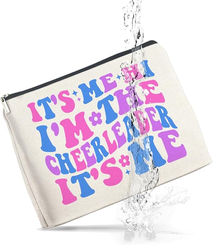 Cheerleader Gifts Makeup Bag Cheerleading Team Gifts for Women Cheerleader Cosmetic Bag It's Me Hi I'm the Cheerleader Zipper Makeup Pouch Gift