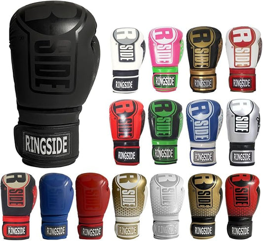 Ringside Apex Flash Sparring Gloves, IMF-Tech Synthetic Boxing Gloves with Secure Wrist Support, Ideal for Men and Women, Black and Black, 14 oz