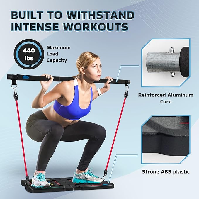 BlueClouds Push Up Board and Pilates Bar Kit