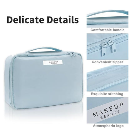 Travel Makeup Bag Cosmetic Bag Makeup Bag Toiletry bag for women and men (Blue-3pcs)
