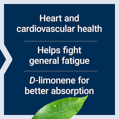 Life Extension Super-Absorbable CoQ10 (Ubiquinone) with d-Limonene – Heart Health, Fight General Fatigue, Better Absorption – Gluten-Free, Non-GMO – 60 Softgels