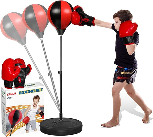 Punching Bag for Kids, Boxing Bag for 3-8 Years Old, Punching Bags with Height Adgustable Stand, Kids Boxing Set with Gloves, Sport Toy for Boys & Girls