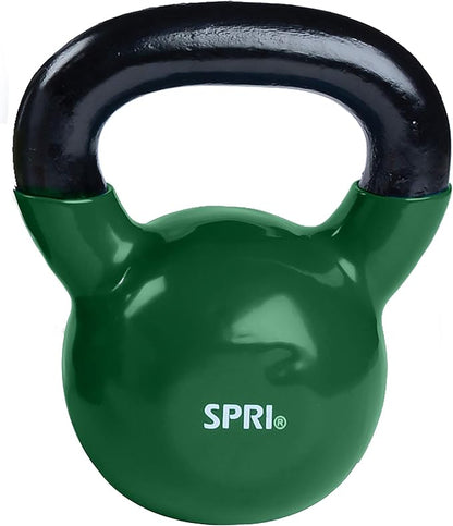 SPRI Kettlebell Weights Deluxe Cast Iron Vinyl Coated