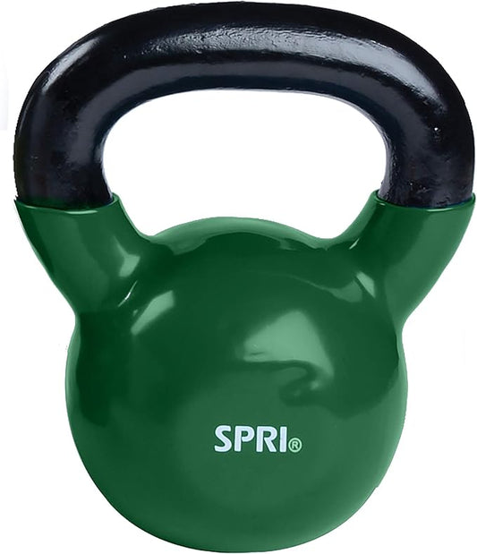 SPRI Kettlebell Weights Deluxe Cast Iron Vinyl Coated