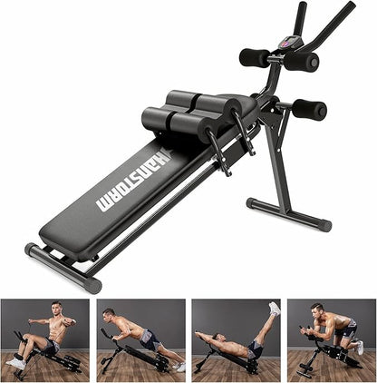 HANSTORM Adjustable Folding Sit Up Bench Workout