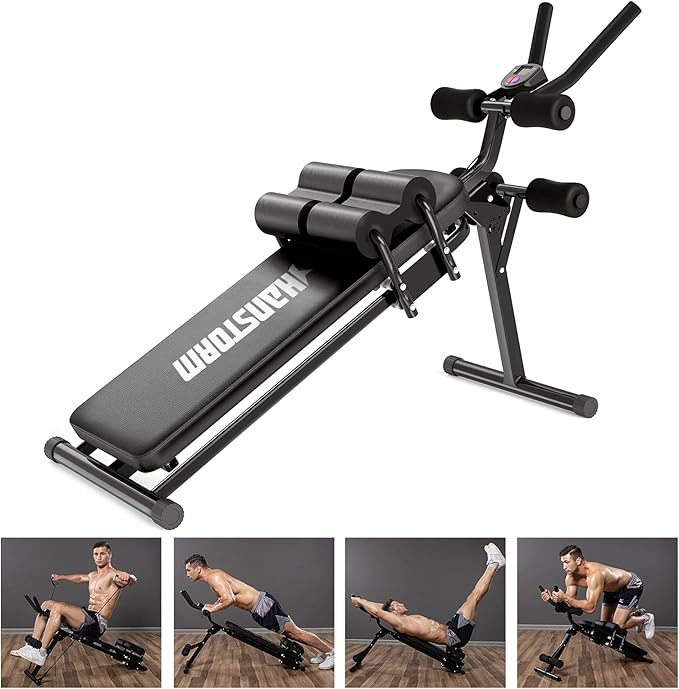 HANSTORM Adjustable Folding Sit Up Bench Workout