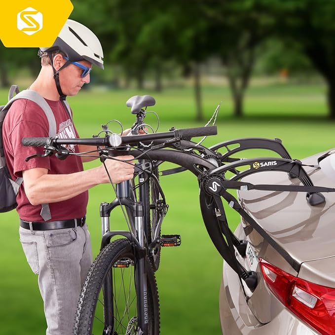 Saris Bones EX 3-Bike Trunk Rack Bicycle Carrier, Durable, Rust-Free, Anti-Sway Straps, Fits Most Vehicles, Made in USA, Arc-Based Design, 100% Recyclable Materials
