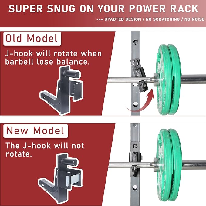 SYL Fitness 2x2 J-Hooks Power Rack Attachment Barbell 1", 1/2" 1/2" and 3/4"