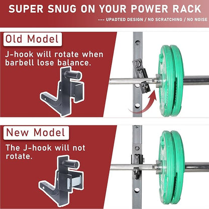 SYL Fitness 2x2 J-Hooks Power Rack Attachment Barbell 1", 1/2" 1/2" and 3/4"
