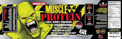 Muscle Protein Whey Powder [5 lbs/Pack of 1]–Vanilla Protein Powder, Cold Filtered, 25g Pure Protein, 6.6g BCAAs (Packaging May Vary)