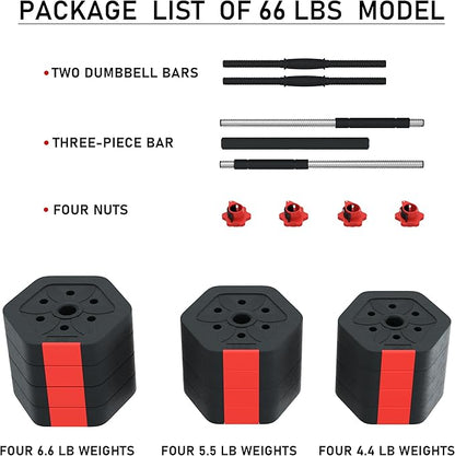 VIVITORY Barbell Weight Set 55/66/88 lb