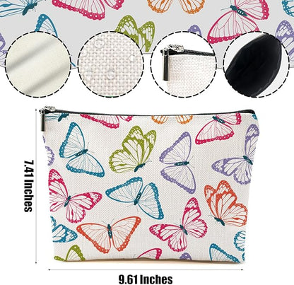 Colorful Butterfly Makeup Bag Cosmetic Bag Butterfly Gifts for Women Girls Friend Bestie Daughter Butterflies Lovers Gifts Travel Organizer Zipper Pouch Graduation Birthday Friendship Gifts