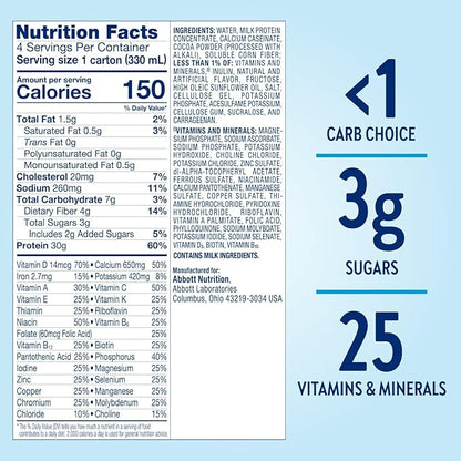 Glucerna Protein Smart Shake, Diabetic Drink to Support Blood Sugar Management, 30g Protein, 150 Calories, Chocolate, 11-fl-oz Bottle, 12 Count