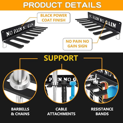 Gym Home Rack 8 Hook Heavy-Duty Wall-mounted Organizer