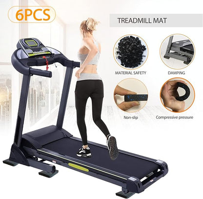Treadmill Mat Pads 3.94" x 3.94" x 0.5" (6 (6 PCS)