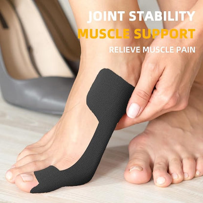 IEADEN Precut Kinesiology Tape for Bunion, 40 Pcs, Bunion Corrector & Relief, Big Toe Support and Pain Relief, Breathable Hypoallergenic Latex-Free Tape (Black)