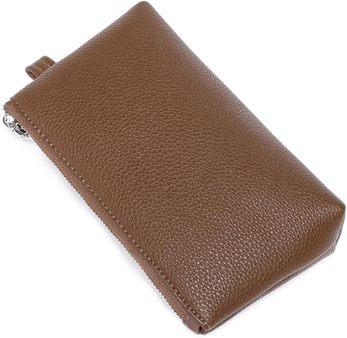 PU Leather Makeup Simple and Convenient Handbag Small Exquisite Storage Bag (Pu/Toffee Brown)