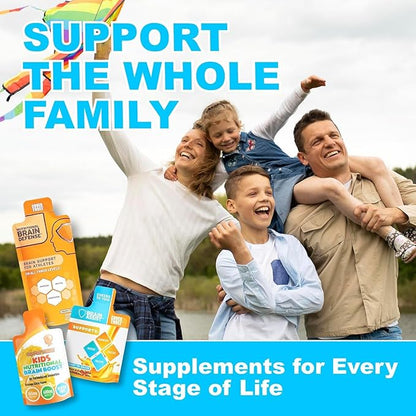 Cover Three Brain Assist Brain Supplement, Nutritional Focus Supplement with Curcumin, Uridine, Orange Slice Liquid Brain Support Formula, High Performance Memory Supplements (6 Boxes)