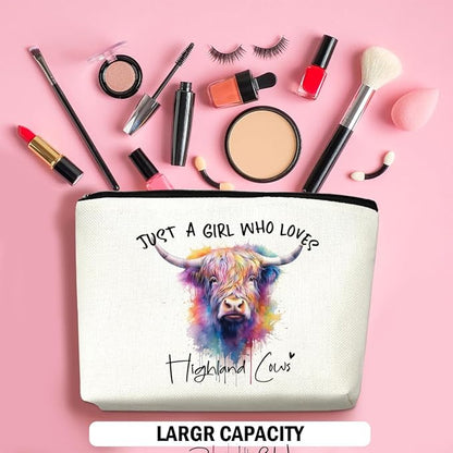 Cow Gifts for Women, Western Makeup Bag Cow Print Stuff Cosmetic Bag Travel Organizer Bags Makeup Pouch, Christmas Birthday Animal Lovers Gifts for Women Girls Friends
